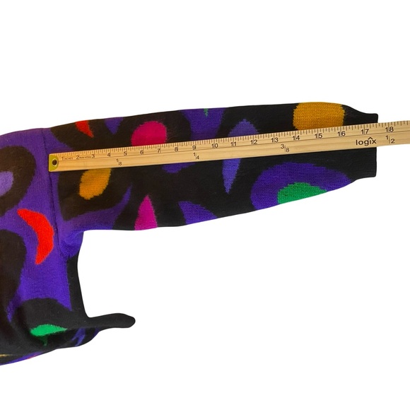 Rafaella Vintage 80s Angora Rabit & Lamb Wool Sweater M Abstract Colorful Artsy - Picture 9 of 9